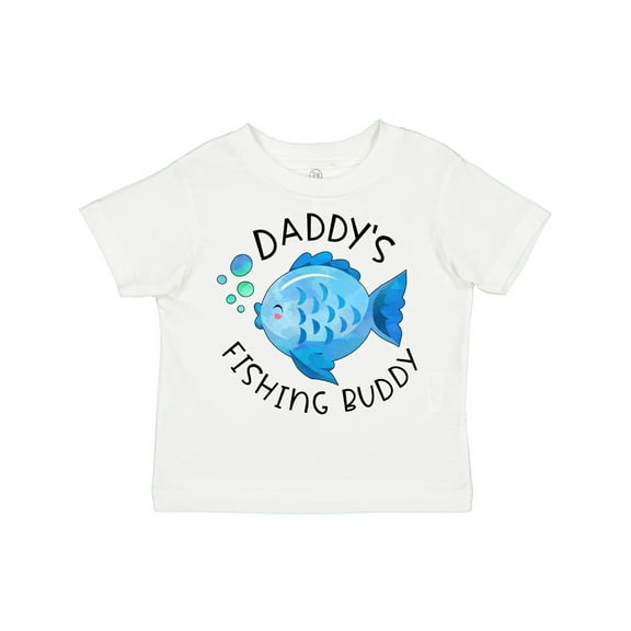 Inktastic Daddy's Fishing Buddy with Cute Blue Fish Boys or Girls Toddler T-Shirt
