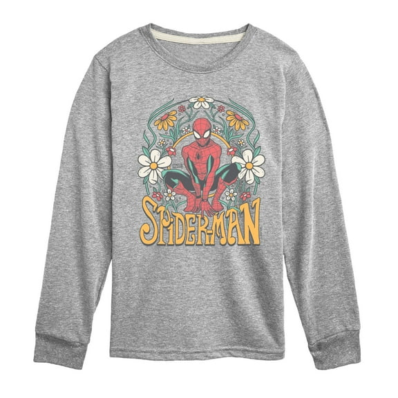 Marvel Spider-Man - Florals - Toddler And Youth Long Sleeve Graphic T-Shirt