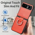 thumbnail image 5 of for Motorola Razr 40 Case, PU Leather Protective Cover with Ring Flip Phone Case Motorola Razr 40 ZH Orange, 5 of 18