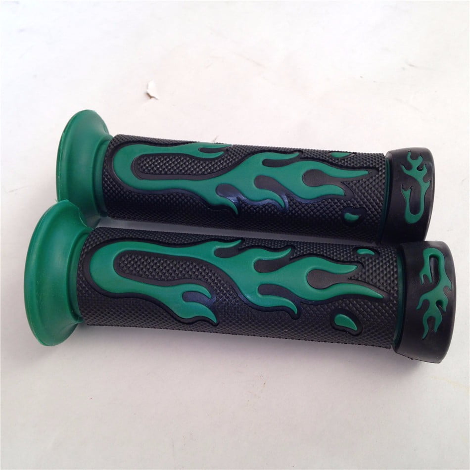 green motorcycle grips