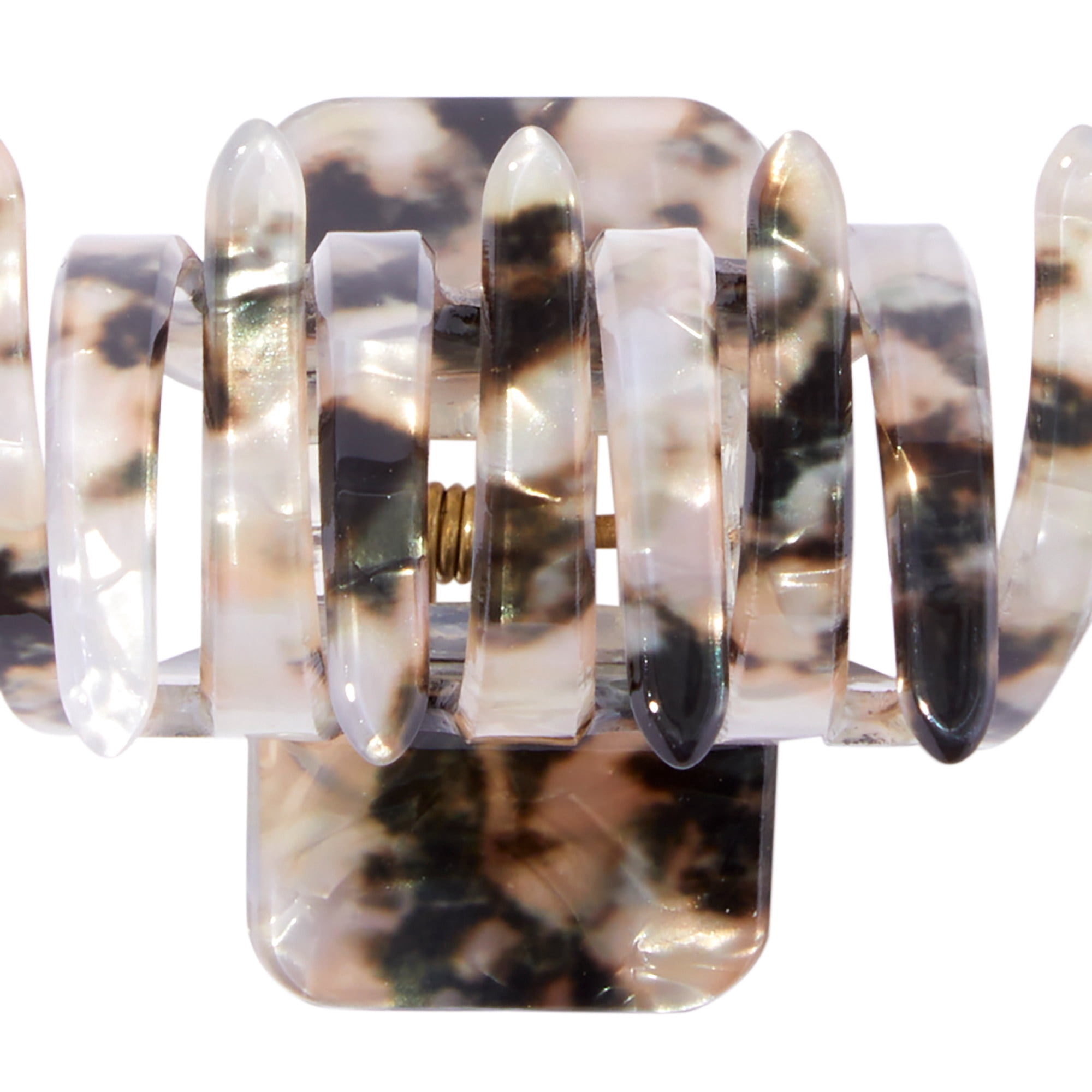 Claire's Tween Girl's Medium Clear Hair Claw Clip with Rainbow