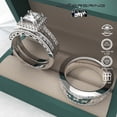thumbnail image 3 of Adjustable size Wedding Ring Sets His And Hers Couples Women 925 Sterling Silver Moissanite Man Titanium Wedding Bands, 3 of 7