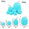 thumbnail image 3 of Artificial Pumpkins Plastic Foam Pumpkins,Fall Pumpkins Decor, Thanksgiving/Halloween Holiday Farmhouse Decorations for Home,Fall Decorations for Home (7pcs-Blue), 3 of 5