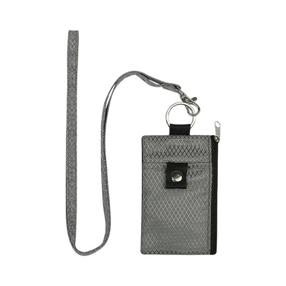 Minimalist Zip Around Wallet with Lanyard - RFID Blocking Small Card Holder for Women Men - Waterproof Travel Coin Purse with ID Window for Cash, Cards, Badges