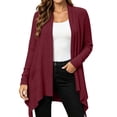 thumbnail image 3 of Frostluinai Womens Cardigan Sweaters Open Front Ribbed Knit Long Jackets Solid Lightweight Fall Handkerchief Hem Comfy Cardigans with Pocket S-2XL, 3 of 9