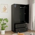 thumbnail image 6 of Planntonneo Armoire Wardrobe Closet with 2 Drawers, Clothing Storage Cabinets for Bedroom, Black, 6 of 8
