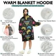 thumbnail image 5 of Wearable Oversized Blanket,Colorful Controllers Games Icons Black Pattern Wearable Blanket Hoodie for Adults,Cozy Hooded Blankets with Super Pockets,Super Warm Fuzzy Pullover for Women & Men, 5 of 6