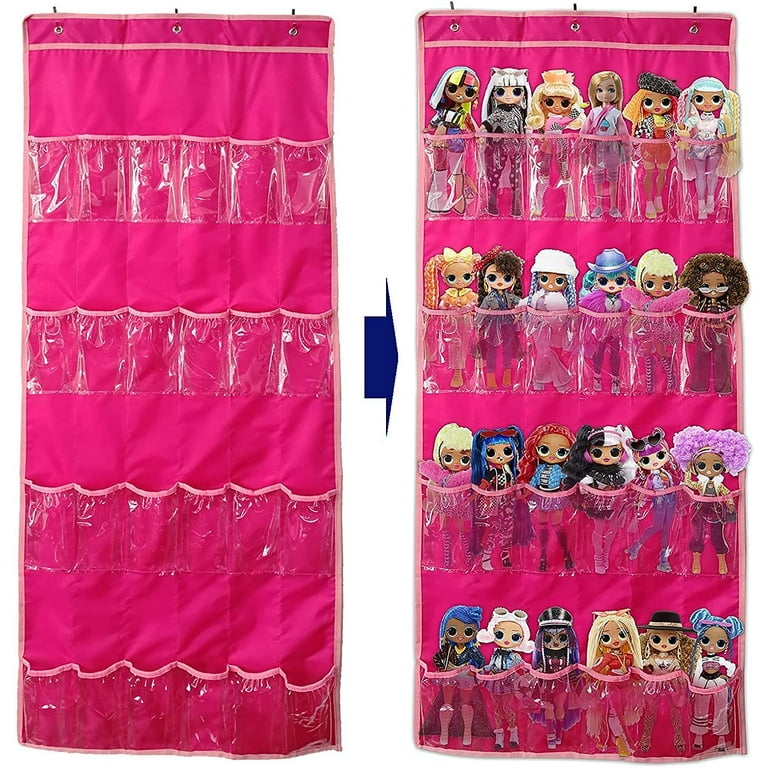 Vechter Opheldering Voorzitter Hanging Over Door Toy Storage Organizer (24 Pockets), Compatible with Lol  Omg Dolls Barbie Dolls Surprise Doll (Toys Not Included), Deeppink  (57.5''x22'') - Walmart.com