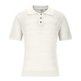 thumbnail image 2 of JXMVOJ Men's Polo Shirt Collar Short Sleeved Shirt Summer Casual Tops Solid Color Knitted Poloshirt with Button Fashion Leisure Tees Beach Sport Gym Blouses, 2 of 5