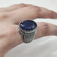 thumbnail image 5 of Sodalite Mans Ring, Natural Blue Sodalite, Unisex Ring, Oxidized Silver Jewelry, 925 Silver Ring, Birthday Gift, Heavy Men Ring, Arabic Design, Ottoman Style Ring, Christmas, Turkey Mens Signet Ring, 5 of 7