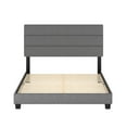 thumbnail image 6 of Boyd Sleep Sicily Gray Linen Queen Size Fully Upholstered Platform Bed Frame with Adjustable Headboard, 6 of 12