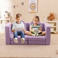 thumbnail image 2 of Gymax 8 PCS Modular Kids Play Couch Sofa w/ Suede Fabric Cover High-Density Foam Purple, 2 of 10