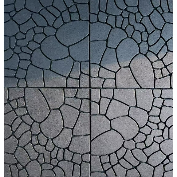 Stone texture 12" Patio Deck Tiles, DIY Module Interlocking Decking Tiles Floor Tile,Easy and Quick Installation Court Tiles for Porch Poolside Balcony Backyard 44pcs ,DARK GRAY
