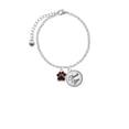 thumbnail image 2 of Delight Jewelry Silvertone Small Maroon Paw - Domed Thank You Charm Bracelet, 6"+2", 2 of 5