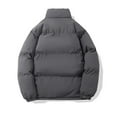 thumbnail image 4 of felwors Women's warm down jacket, high collar zip-up cotton jacket, Women's light casual down jacket Dark Gray, XXXL, 4 of 6