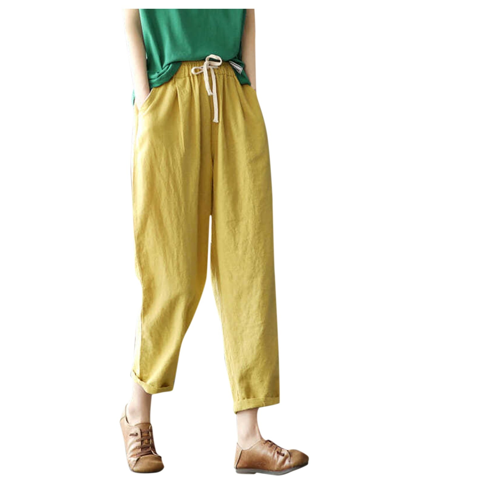 PEASKJP Pants For Women Women's Plus Size Premium Modal Rayon Softest Ever  Palazzo Solid Stretchy Knit Pants Made in USA with Premium Fabric Yellow -  Walmart.com