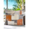thumbnail image 6 of Outdoor Pillows Waterproof, Burnt Orange Grey Bedding Throw Pillows with Insert for Couch Sofa Bed, Modern Abstract Oil Painting 16x16 Inch Pillowcases Decorative Camping Patio Pillow Set of 1, 6 of 8