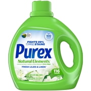 Purex Natural Elements Liquid Detergent, Fresh Lilies & Linen, 130 fl oz, 116 loads