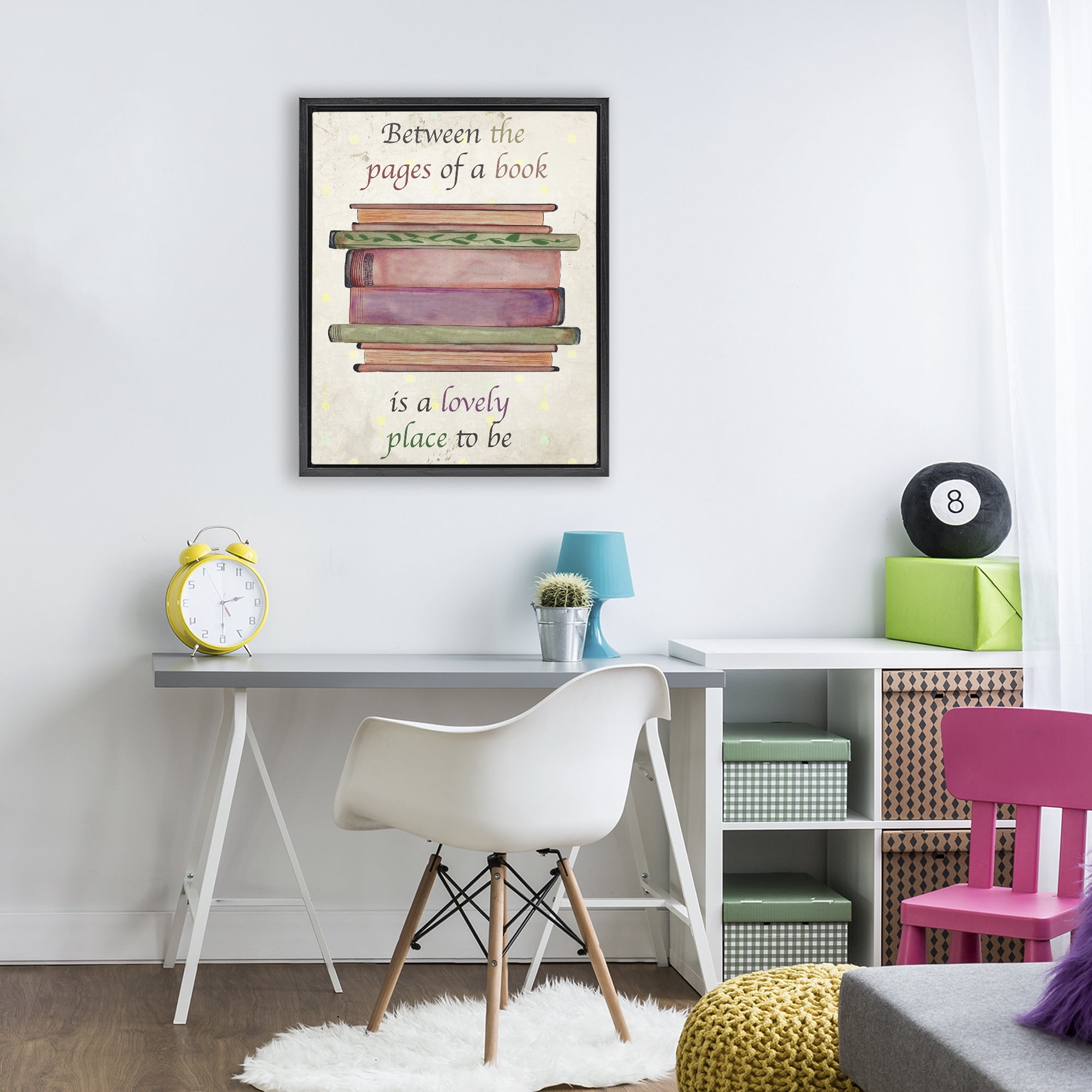 Stupell Industries Between Pages Of A Book Black Framed Floater Canvas Wall Art, design by Julia Frost