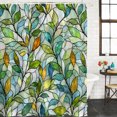 thumbnail image 2 of Green Leaves Bathroom Shower Curtains with 12 Hooks Polyester Waterproof Shower Curtain for Stalls and Bathtubs Stained Glass Chic Botanical Branches Decorative Bathroom Privacy Curtain 72x84 Inches, 2 of 9
