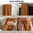 thumbnail image 5 of Sm:)e 2PC Diamond Grid Jacquard Towel 13x30 Inches, 100% Cotton Quick-Dry High Absorbency Luxury Bath Towel, Camel, 5 of 8