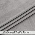 thumbnail image 5 of Uptown Home Gray Velvet Blackout Window Curtain Panels for Bedroom/Living Room/Office Velour Geometric Embossed Trellis Drapes, Back Tab/Rod Pocket, 52"x95"x2, 5 of 6