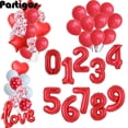 thumbnail image 2 of Juego de globos de aluminio con números rojos de 32 pulgadas para decoración de fiestas de cumpleaños, bodas, 0, 1, 2, 3, 4, 5, 6, 7, 8 y 9 años, juguetes para niños, 2 of 4