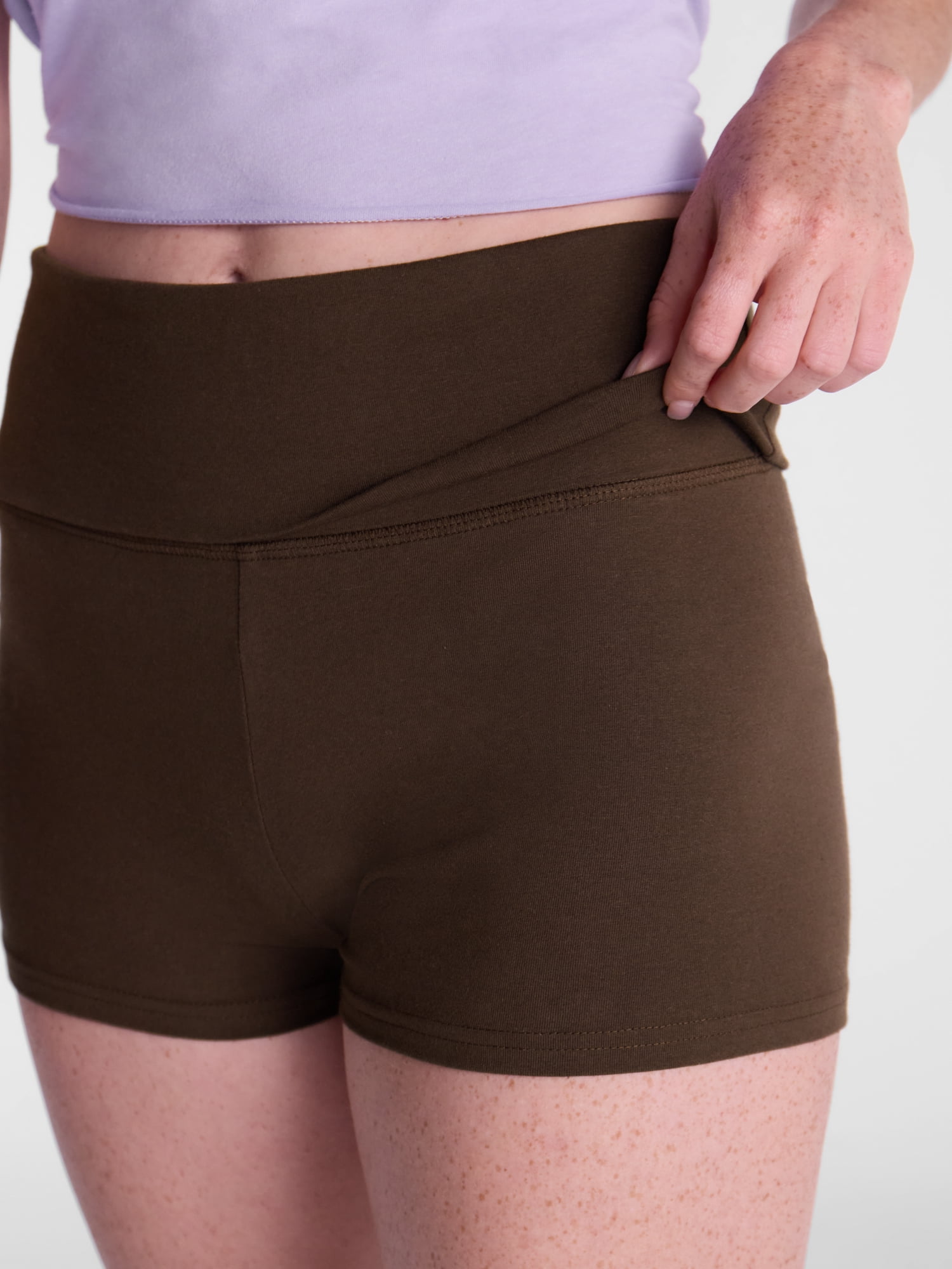No Boundaries Foldover Shorts, 2'' Inseam, Women's XXS-XXL