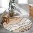 thumbnail image 3 of Modern Abstract 3FT Round Area Rugs for Living Room Geometric Beige Gradient Ultra-Thin Non-Slip Round Rugs Machine Washable Low Pile Circle Carpet for Bedroom Kitchen Nursery, 3 of 9