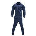 thumbnail image 4 of Stamzod Mens Outfits Fashion Long Sleeve Button Down Shirts and Drawstring Waist Pants Men 2 Piece Lounge Outfits Plus Size Sweatsuits for Men on Clearance, 4 of 6