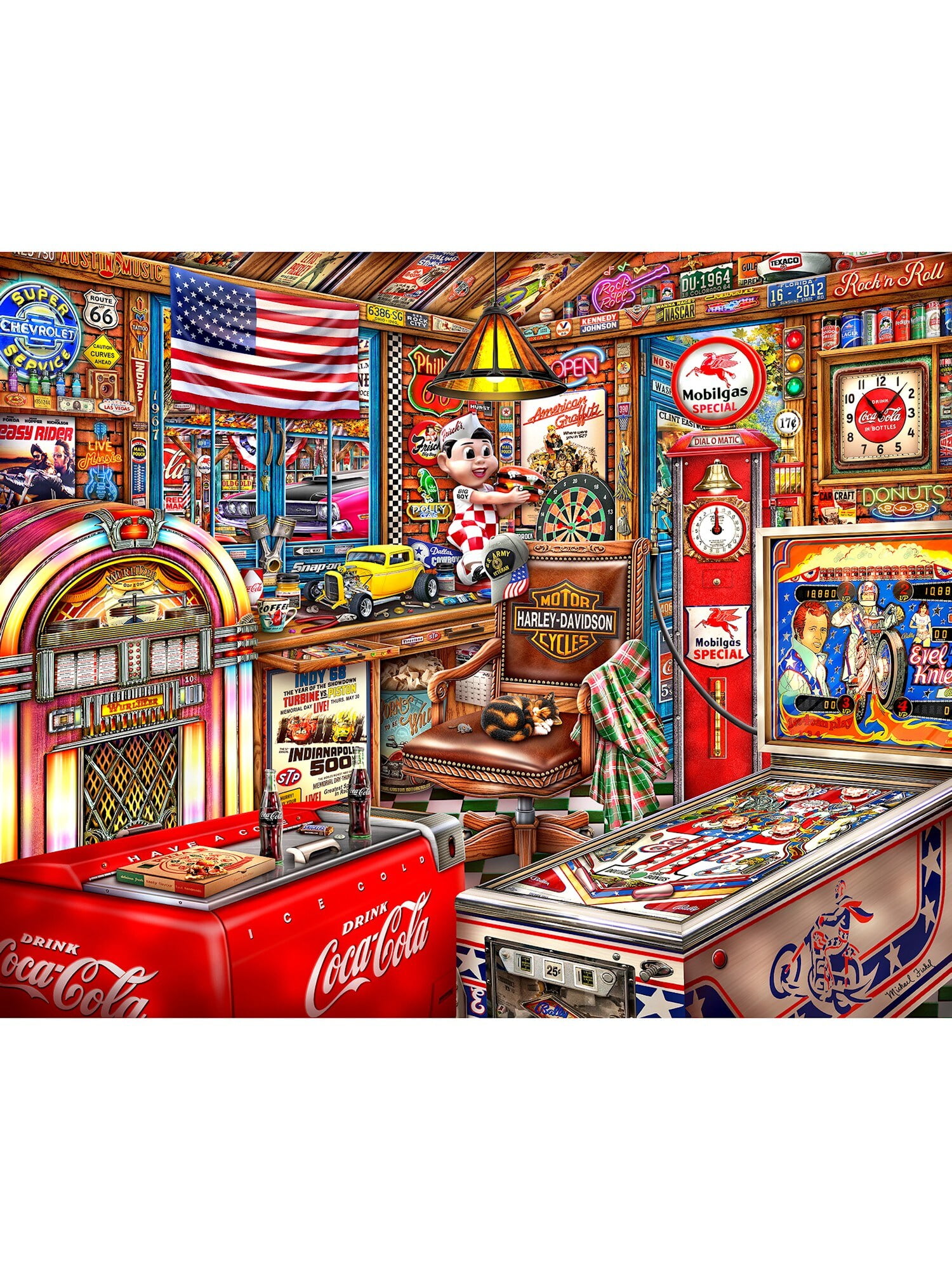 Ages 8 and Up Coca-Cola Jigsaw Puzzle 500 Piece Vintage Man Cave Wood Puzzle 