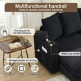 thumbnail image 3 of U-shaped Combination Couch, Sectional Modular Sofa For Living Room, 3-seater Upholstered Sofa With Ottoman, Console Included, 3 of 7