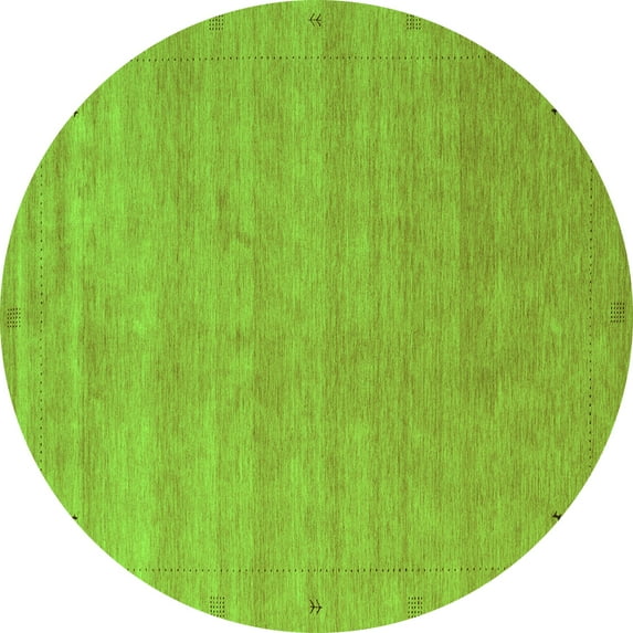 Ahgly Company Indoor Round Abstract Green Contemporary Area Rugs, 5' Round