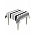 thumbnail image 2 of Black Gray Striped Tablecloth Square Table Cloth 60x60, Waterproof Outdoor Table Cloth Covers Decorative Table Protector, Farmhouse Stripe Art Washable Table Cover for Kitchen Dinning Party, 2 of 8