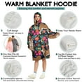 thumbnail image 5 of Shiba Inu Dog and Flower Floral Wearable Oversized Blanket,Wearable Blanket Hoodie for Adults,Cozy Hooded Blankets with Super Pockets,Super Warm Fuzzy Pullover for Women & Men, 5 of 6