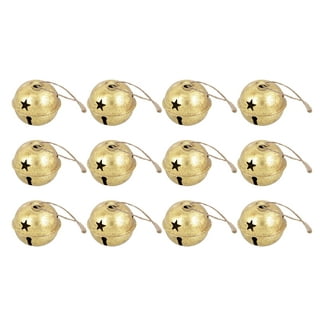Haute Decor Large Jingle Bell Ornaments - 6 Pack - Gold Foil 
