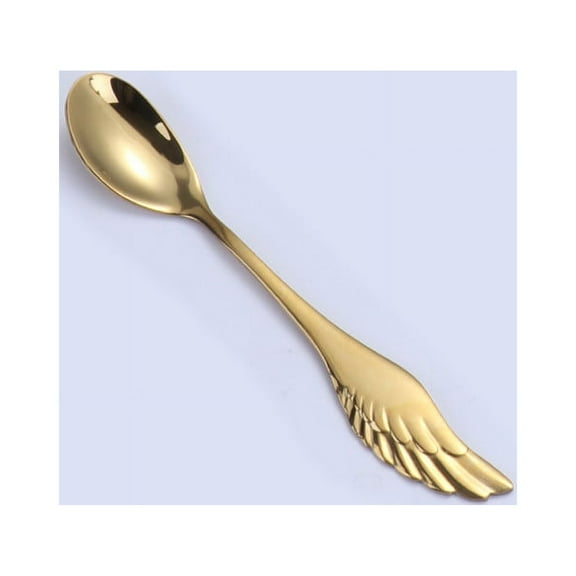 Fridja Angel Wing Spoon Fork Flatware 304 Stainless Steel for Teaspoon Coffee Dessert Ice Cream Fruit Salad Cutlery Valentine's Day Gift