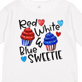 thumbnail image 4 of Inktastic 4th of July Red, White and Blue Sweetie Cupcakes and Stars Boys or Girls Long Sleeve Toddler T-Shirt, 4 of 5