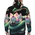 thumbnail image 7 of Haiem Snake Holding A Lotus Patterned Men's Hoodie with Kangaroo Pocket - Ideal Pullover Sweatshirt for Daily Wear, Travel, and Home-Medium, 7 of 7