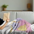 thumbnail image 3 of Cartoon Soft Flannel Fleece Throw Blanket, Illustration of Lady Dragon Mythical Fairytale Fantasy Animal, Cozy Plush for Indoor and Outdoor Use, 50" x 60", Pale Pink Lavender, by Ambesonne, 3 of 5