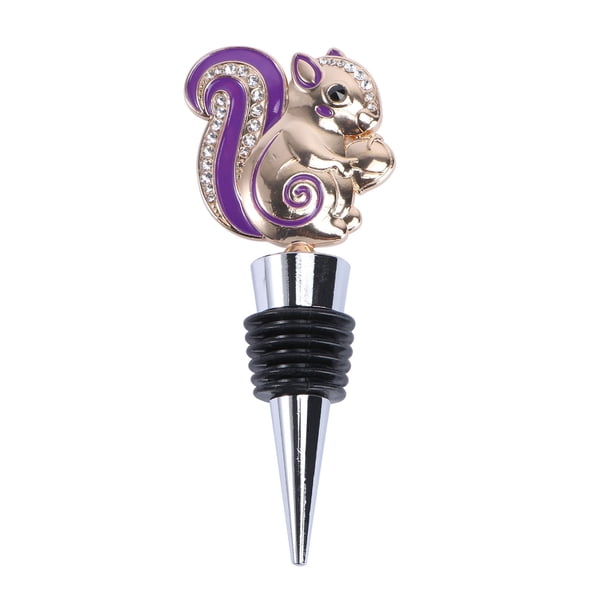 Tapón de vino con forma de ardilla, de aleación, para vino tinto, decoración de botellas de vino.
