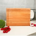 thumbnail image 3 of CONSDAN Solid Cherry Butcher Block Cutting Board with Invisible Inner Handles, USA Grown Hardwood, 1 Thick, 16" L x 12" W, 3 of 8