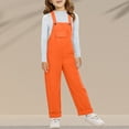 thumbnail image 6 of Coerni Girls' Vintage Jumpsuit Teens Baggy Wide Leg Jeans Overall Shorts with Pockets Kids Solid Retro Washed Strap Jumpsuits Pants, 6 of 7