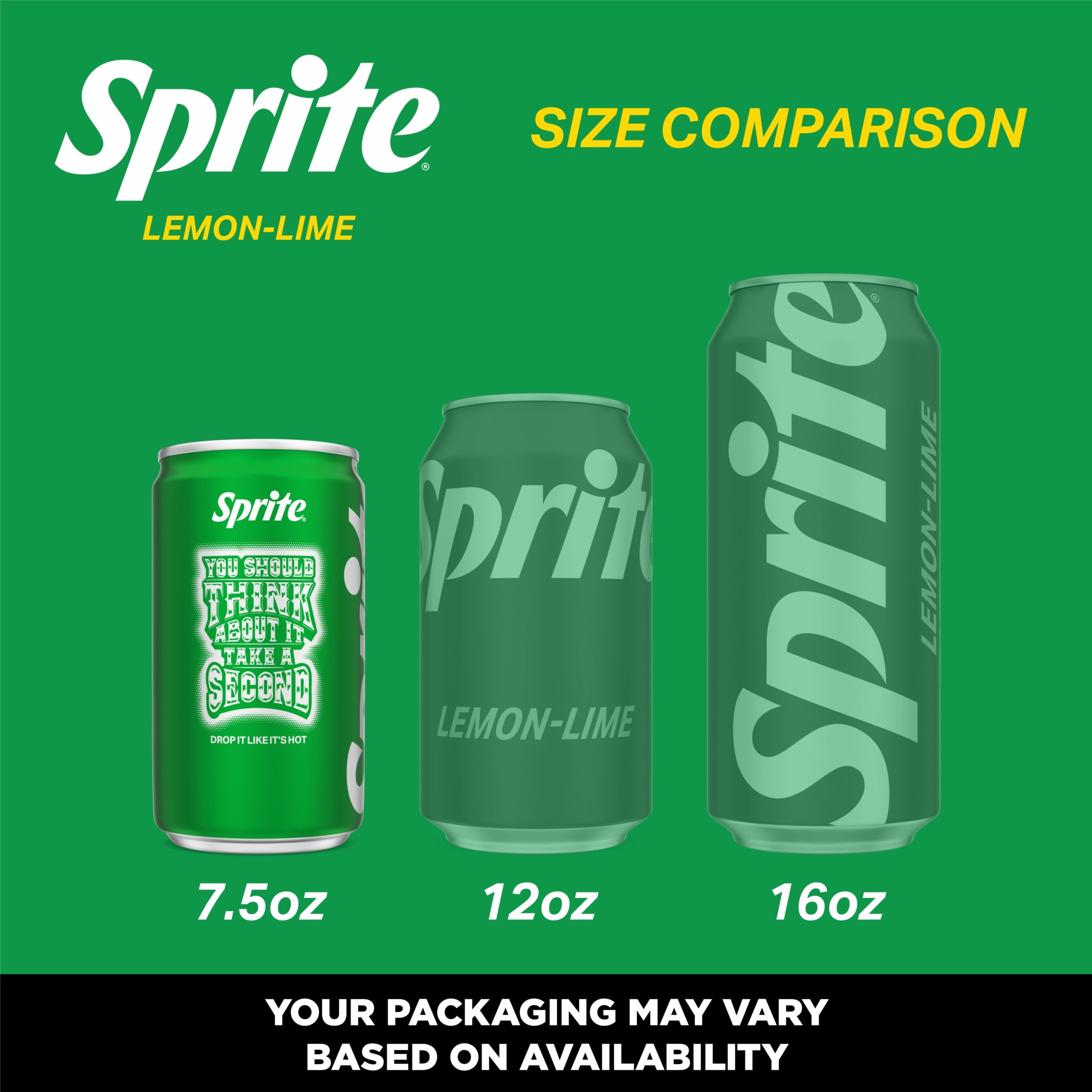 (3 pack) Sprite Lemon-Lime Caffeine Free Soda Pop Mini Cans, 7.5 fl oz, 6 Pack