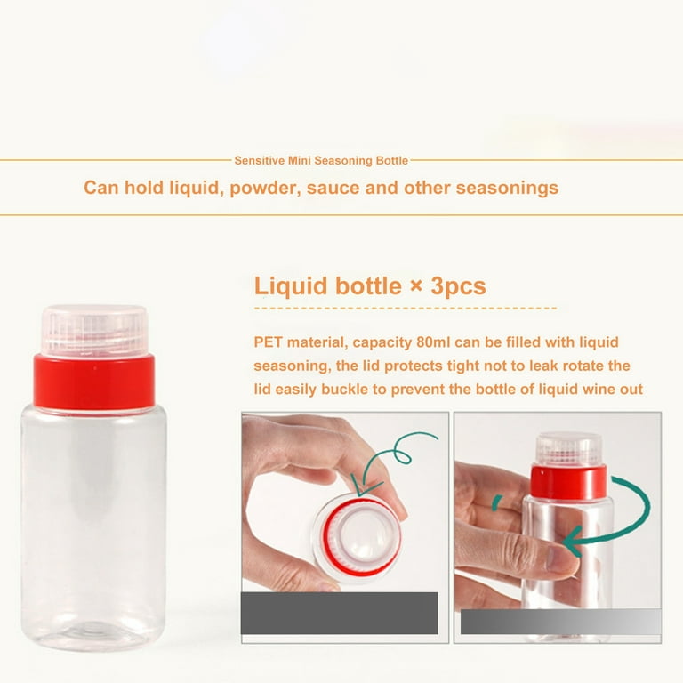 1 Set of Seasoning Bottles Plastic Spice Jars Leakproof Spice