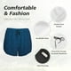 thumbnail image 4 of Balery Dark Blue Pantalones cortos deportivos para mujer con forro y dos bolsillos, elásticos, para entrenamiento, gimnasio, yoga-Medium, 4 of 7