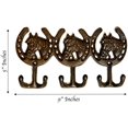 thumbnail image 2 of Urbalabs Western Cast Iron Rustic Country Wall Coat Hooks Horseshoe Horse, 2 of 7
