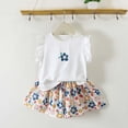 thumbnail image 2 of Toddler Girls Toddler Girls Summer Outfits Short Sleeve Button Up T Shirt Tops Casual Shorts Sets Baby 2t 3t 4t 5t Clothes Toddler Girls Summer Outfits 2pc 6t 7t Children,Lightweight(White,1-2 Years), 2 of 3