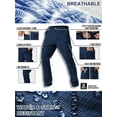 thumbnail image 4 of Men's Cargo Work Pants Stretch Water Resistant Tactical Pants 29" Lightweight Hiking Ripstop Pants with Multi Pockets Outdoor Apparel navy blue 40, 4 of 8