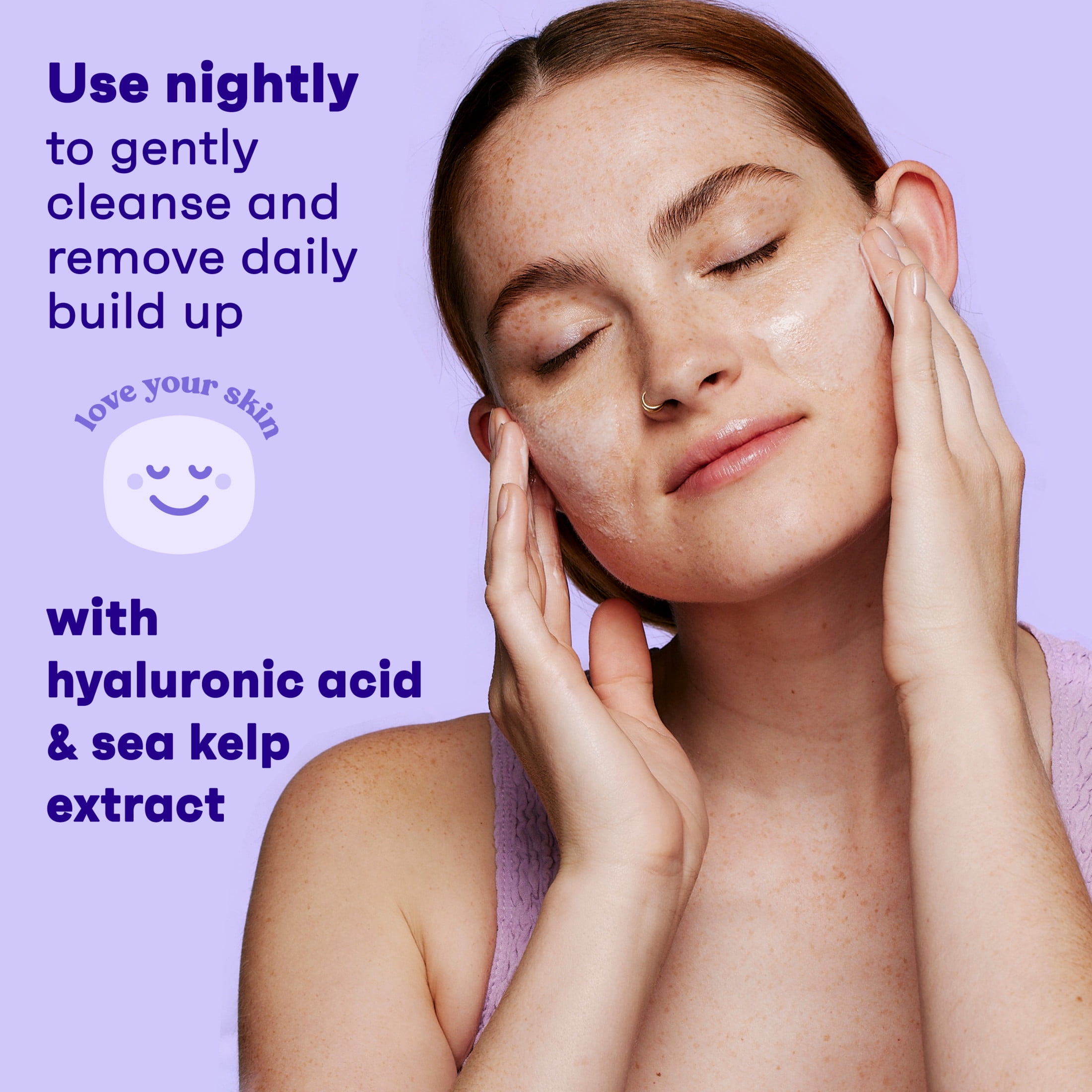 Clean & Clear Night Relaxing Deep Cleaning Oil-Free Night Face Wash,  Foaming Facial Cleanser with Hyaluronic Acid & Sea Kelp Extract Gently  Removes
